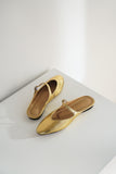 Lily Leather Slippers - Gold