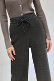 Eira Wool Blend Wide Leg Pants - Grey