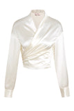 April Acetate Wrap Top