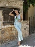 Tiffany Acetate Halterneck Maxi Dress
