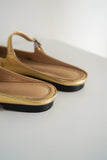 Lily Leather Slippers - Gold