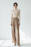 Flicker Wool Mock Neck Top - Beige