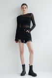 Blazing Night Acetate And Mesh Top
