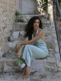 Tiffany Acetate Halterneck Maxi Dress