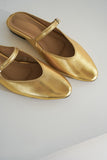 Lily Leather Slippers - Gold