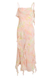 Coral Chiffon Maxi Dress