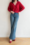 Rainy Day Knitted Cardigan - Red