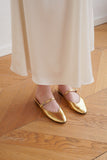Lily Leather Slippers - Gold