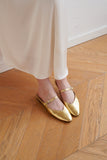 Lily Leather Slippers - Gold