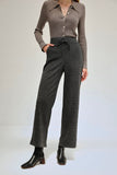 Eira Wool Blend Wide Leg Pants - Grey