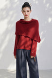 Merlot Wool Sweater - With Matching Cape