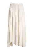 Ivory Pleated Maxi Skirt