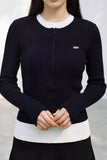 Tabitha Layered Two Tone Wool Top - Black