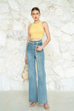 Becky Ribbed Tank - Yellow