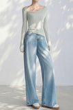 Yellow Diamond Rhinestone Embellished Wide Leg Jeans