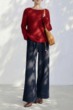 Flex Wool Wide Leg Pants - Navy