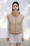 Puffy Leather Down Vest