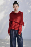 Merlot Wool Sweater - With Matching Cape