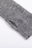 Sparkle Wool Turtleneck Top - Grey