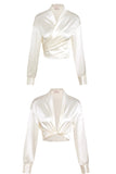 April Acetate Wrap Top