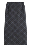 Margaret Wool Checked Midi Skirt