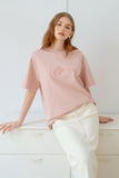 Pastel Embroidered Jersey T-Shirt - Pink