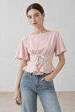 Taffy Lace Up Jersey Top