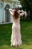 Coral Chiffon Maxi Dress