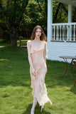 Coral Chiffon Maxi Dress