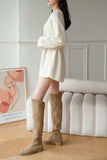 Frost Raccoon Yarn Belted Sweater