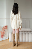 Frost Raccoon Yarn Belted Sweater