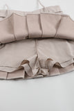 Cappuccino Pleated Mini Skirt - Beige