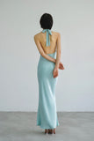 Tiffany Acetate Halterneck Maxi Dress