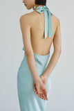 Tiffany Acetate Halterneck Maxi Dress