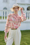 Dusty Rose Silk Chiffon Top