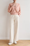 Cozy Wool Acetate Wide Leg Pants