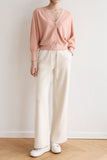 Cozy Wool Acetate Wide Leg Pants