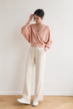 Cozy Wool Acetate Wide Leg Pants