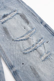 Urban Distressed Paint Splatter Wide Leg Jeans