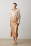 Aurelia Lace Trimmed Acetate Midi Skirt