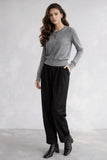 Balloon Barrel Leg Pants - Black