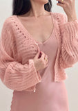 Feather Alpaca Wool and Wool Cardigan