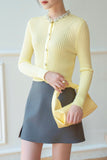 Macaroon Embellished Cropped Cardigan
