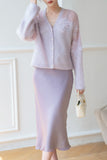 In The Cloud Wool And Mohair Cardigan - Purple