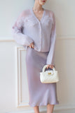 In The Cloud Wool And Mohair Cardigan - Purple