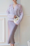 In The Cloud Wool And Mohair Cardigan - Purple