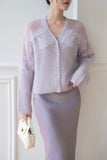 In The Cloud Wool And Mohair Cardigan - Purple