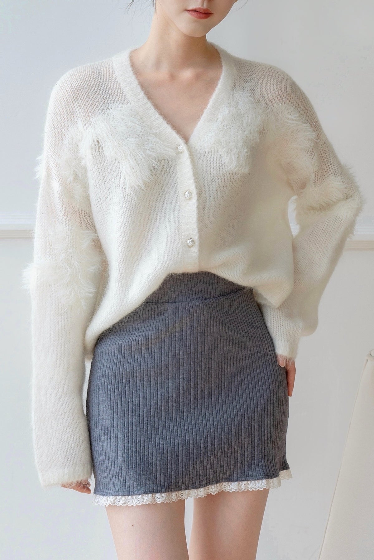In The Cloud Wool And Mohair Cardigan - White