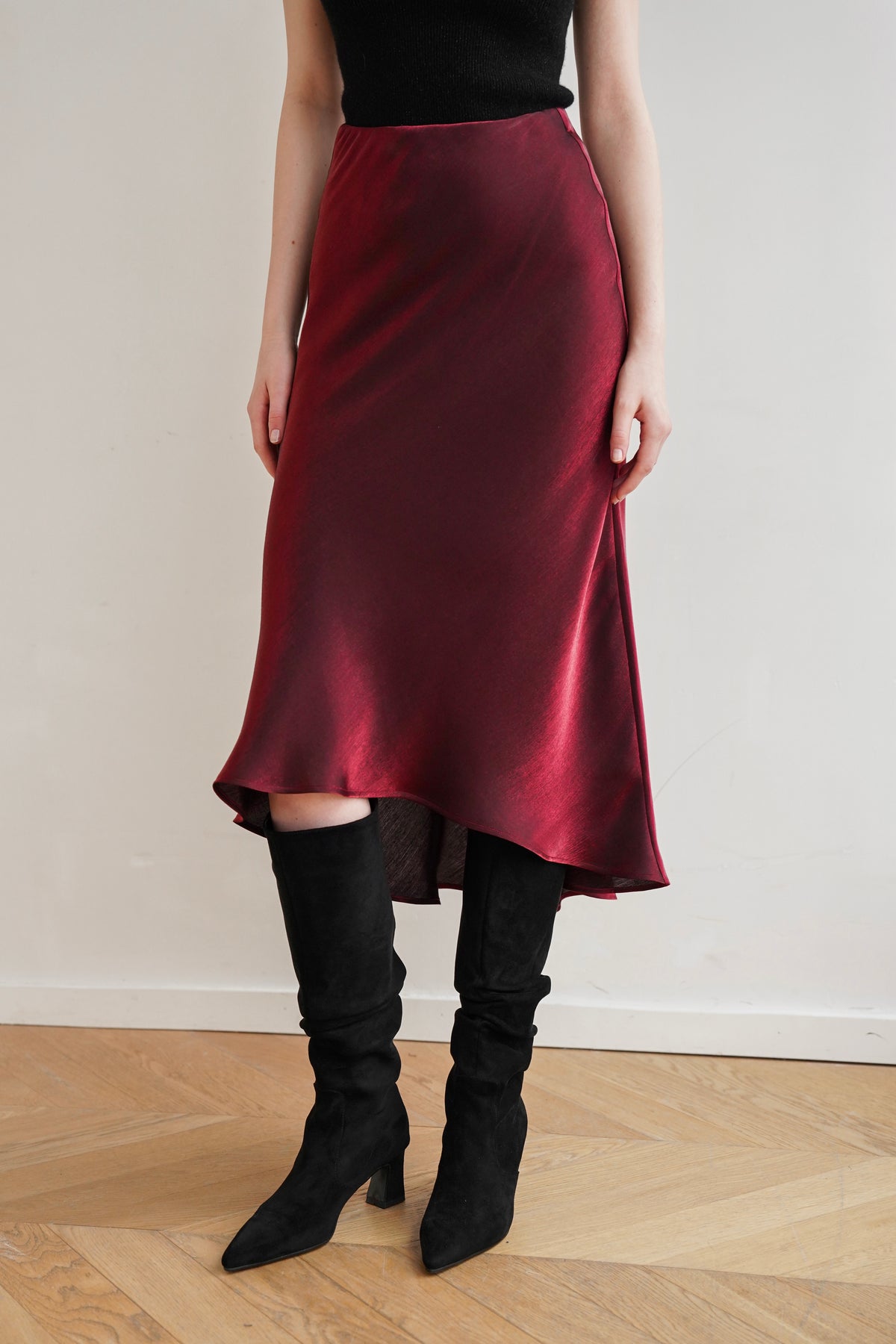 Mermaid Midi Skirt - Burgundy