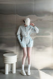 Sky Love Cotton Belted Playsuit